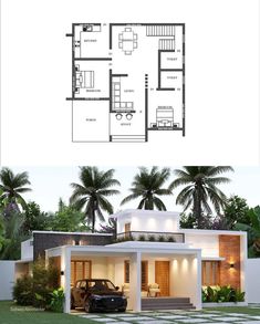 two story house plan with 3 bedroom and 2 bathrooms