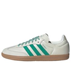 (WMNS) adidas Samba OG 'Off White Court Green' JI3906 Adidas Sneakers For Outdoor Activities, White Adidas Sneakers For Outdoor Activities, White Sneakers With Gum Sole For Outdoor Activities, Adidas Samba Og, Hot Sneakers, Adidas Samba, 2024 Fashion, Jordan Retro, Adidas Yeezy