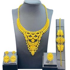 Dubai Gold Jewelry Set For Women, Nigeria wedding Jewelry Dubai Gold Jewelry Set, African Wedding Jewelry, Nigeria Wedding, Jewelry Set Gold, Dubai Gold Jewelry, Jewelry 2022, Gold Jewelry Set, Moroccan Jewelry, Bridal Accessories Jewelry