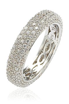 - Sterling silver CZ white eternity band ring