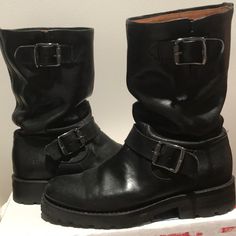 Still Like New Authentic Frye Biker Boots Worn Only A Handful Of Times. Little Wear As Shown In Pictures. Vintage Leather Moto Boots For Biker Events, Frye Shoes, Frye Boots, Biker Boots, Moto Boots, Biker Boot, Like New, Women Shoes, Boots