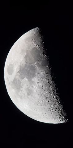 the moon is in the dark sky with no clouds