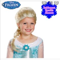 Child Disney Frozen Elsa Wig 1pc Elsa Wig Frozen Halloween Costumes, Fun Wigs, Elsa Halloween, Elsa Halloween Costume, Elsa Braid, Elsa Wig, Frozen Costumes, Film Frozen, Disney Princess Costumes