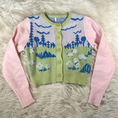 Pink Knit Cardigan For Spring, Pink Crew Neck Casual Cardigan, Cute Spring Crew Neck Cardigan, Cute Crew Neck Spring Cardigan, Cute Pink Sweater For Spring, Spring Pink Knitted Sweater, Pink Fitted Crew Neck Cardigan, Cute Green Cardigan For Spring, Cute Fitted Pink Sweater