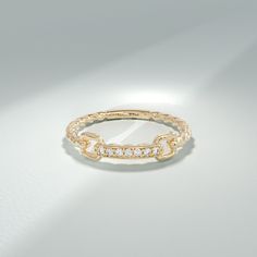 Elevate your style with the Diamond Link Ring, a dazzling symbol of elegance and sophistication. Crafted from your choice of 14k, 18k, or 10k solid gold, this exquisite ring features a unique and contemporary design. The ring can be made with yellow, rose, or white gold, please choose your size from the dropdown menu options above. 𝐑𝐢𝐧𝐠 𝐃𝐞𝐭𝐚𝐢𝐥𝐬: ❥ Solid gold, available in 10, 14 & 18 karats. ❥ Gold Color Options: White Gold, Yellow Gold, Rose Gold ❥ Band Width: 1.50 mm ❥ Thickness: 1. Rings For Women Unique, Ring Twisted Band, Pave Wedding Ring, Pave Wedding Rings, Chain Rings, Link Ring, Twisted Band, Solid Gold Chains, Linking Rings