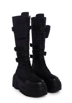 Knee-high Combat Boots For Streetwear, Techwear Boots, Rave Boots, High Combat Boots, Knee High Combat Boots, Knee High Platform Boots, Goth Boots, Rave Music, Cosplay Boots