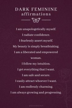 Daily Affirmations Dark Feminine, Dark Divine Feminine Art, Divine Feminine Manifestation, Divine Feminine Aesthetic Black Women, Divine Love Art, Positive Feminine Affirmations, Divine Feminine Energy Affirmation, Dark Divine Feminine Affirmations, Single Women Affirmations