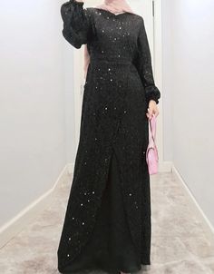 Super Elegant Long Party Dress For WomenProcessing Time 15-20 Business Days Approx. length of the abaya is 52-58 Inches depends on your size selection. Sequins Decoration Approx. weight of 1 Kg Long length Dress Made from soft fabric 80-90% Polyester Care: Dry clean/Hand Cold Wash Recommended.Note: Hijab and Band shown in the picture is NOT included in the order.Item color displayed in photos may be showing slightly different on your monitor, and please choose the correct color.Please allow 2-3c Black Long Sleeve Gown For Banquet, Black Long Sleeve Maxi Dress With Sequins, Long Sleeve Gown For Eid Party, Maxi Length Abaya For Eid Banquet, Eid Banquet Abaya In Maxi Length, Elegant Sequined Evening Abaya, Fitted Maxi Length Abaya For Party, Black Dress For Festive Banquet, Fitted Maxi Length Party Abaya