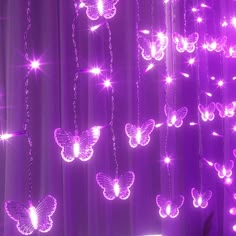 PRICES MAY VARY. 【Butterfly Fairy String Lights】: 24 sophisticated butterfly-shaped lights and 120 led lamp beads. 24 strands of fairy lights for any occasions you want to decorate. Total 20 ft horizontal length when unfolded. 【Safe and energy-saving】: Hazard-Free, safe to use for children. Low voltage means no heat after long time use. Updated LED bulb string lights, saves more energy than traditional lights. No more batteries change. 【8 Modes and Timer】: 8 modes to choose, Combination, in wave Purple Butterfly Room, Bedroom Wall Ceiling, Purple Bedroom Decor, Purple Led Lights, Purple Wall Decor, Purple Room Decor, Lights For Room, Christmas Purple, Butterfly Room