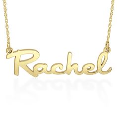 Let your look stand apart with this custom nameplate necklace featuring modern cursive lettering. Our nameplate jewelry makes a lasting treasure. Fit your style and budget with options in sterling silver, yellow and white gold. Explore our Personalized Jewelry Collection and make every piece uniquely yours (or theirs).Please note, all custom jewelry sales are final. | custom nameplate necklace with cursive lettering | 10k yellow gold | Helzberg Diamonds Nameplate Jewelry, Gold Nameplate Necklace, Nameplate Necklace Gold, Cursive Lettering, Helzberg Diamonds, Nameplate Necklace, Matching Wedding Bands, Name Jewelry, Jewelry Unique