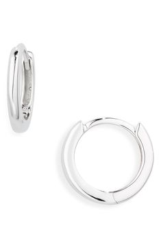 Handcrafted in polished 14-karat white gold, these petite everyday hoops hug your ears for a tailored look. 3/8" hoop diameter   14k gold   Imported White Gold Hoop Earrings, Bony Levy, White Gold Hoops, Gold Hoop Earrings, Gemstone Rings, Nordstrom, Hoop Earrings, Wedding Rings, White Gold