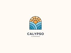 the logo for calypso class works, which is designed to look like an ocean wave