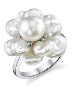 Introducing our newest collection of Mother of Pearl jewelry at The Pearl Source!  Known for its iridescent appearance and affordable price, mother of pearl jewelry has adorned jewelry for generations. This beautiful flower pearl ring will make a beautiful and unique addition to your collection of pearl jewelry.  All mother of pearl jewelry is made with high-quality 925 sterling silver and meets or exceeds our stringent quality standards for pearl jewelry. Cultured Pearl Ring, Adornment Jewelry, Silver Flower Ring, Pearl Engagement Ring, Mother Of Pearl Jewelry, Pearl Rings, Freshwater Pearl Ring, Gold Diamond Wedding Band, Aquamarine Engagement Ring