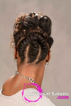 The 21 Hottest Natural Hairstyles for Black Women in 2019 Braids In The Back Updo Black Hair, Natural Twist Updos For Black Women, Braided Curly Updo Black Women, Updo Twist Hairstyles Black, Natural Hair Updo Styles For Black Women, Updo Mohawk Hairstyles, Twisted Updo For Black Women, Goddess Braids Updo For Black Women, Up Do Braids For Black Women