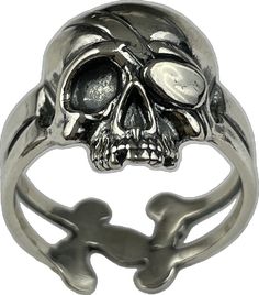 Punk Skull Ring For Halloween, Punk Metal Skull Ring For Halloween, Punk Style Metal Skull Ring For Halloween, Unique Black Skull Ring For Halloween, Symbolic Black Metal Skull Ring, Black Metal Skull Ring Symbolic Style, Punk Style Metal Rings, Edgy Skull Ring Gift, Unique Black Metal Skull Ring