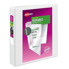 avery corporation double ring view binder, 11 - 1 / 2in x 8 - 3 / 4in, white