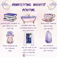 Nightly Routine, Witch Things, Wiccan Magic, Spiritual Journals, Witchy Tips, Wiccan Spell Book, Witch Spell Book, Energy Healing Spirituality