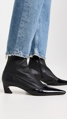 Acne Studios Bano Boots Brush-Off | Shopbop Acne Boots, Acne Clothing, Acne Studios Shoes, Acne Denim, Boot Brush, Acne Shop, Heel Caps, Raw Denim, Off Black