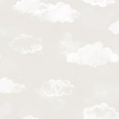 the sky is filled with white clouds on a light gray background that matches the wallpaper