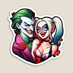 the joker and harley sticker is shown