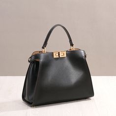 Black Leather Top Handle Office Work Satchel Metal Lock Shoulder Bags | Baginning Women Bags Fashion Handbags, Leather Work Bag, Minimalist Top, Bag Minimalist, Black Leather Top, Italian Bags, Bag Elegant, Women Bags Fashion, Leather Bag Women