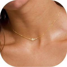 This Elegant Women's Sideways Cross Necklace In 14k Gold Is Perfect For Holidays, Birthdays, Anniversaries, And Church Services. Its Unique Design Adds A Modern Touch And Spiritual Significance To Any Occasion. Simplistic Jewelry, Simple Elegant Jewelry, Pretty Gold Necklaces, Cross Necklace Simple, Sideways Cross Necklace, Christmas Wants, Tiny Cross Necklace, Dainty Cross Necklace, Minimalistic Jewelry