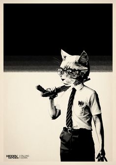 a black and white photo of a cat in a shirt and tie holding a baseball bat