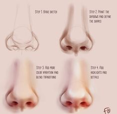 step by step instructions to draw a nose and nose for the first time in life