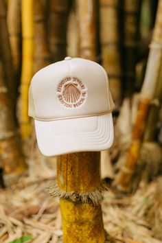 The Logo Trucker Hat is a foam-front trucker hat with the Reshelled logo on the front. These hats are fully adjustable and look cutest when you bend the brim a bit. From left to right: Brown/tan, tan, pink/white, beige Faith Rose, Trucker Hat Outfit, Shell Logo, Trucker Hat Fashion, Camo Trucker Hat, Beige Hat, Pink Trucker Hat, Orange Camo, Frou Frou