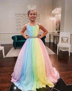 Rainbow Gown, Gown For Kids, Boho Wear, Girls Birthday Party Dress, Kids Formal, Girls Pageant Dresses, Kids Gown, Girls Formal Dresses