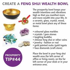 a poster with the words how to create a fengshu health bowl