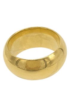 A thick cigar band ring with a domed silhouette is finished off in 14K yellow gold vermeil. 10mm width 14K yellow gold plated stainless steel Imported Keep Jewelry, Womens Jewelry Rings, Cigars, Rings Statement, Band Ring, Gold Vermeil, Band Rings, Gold Bracelet, Jewelry Rings