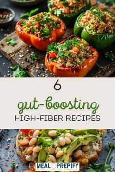 Meal Prep Made Easy with 6 High-Fiber Recipes for Gut Health Easy High Fiber Meals, Healthy High Fiber Meals, Fiber Meal Prep, High Fiber Meal Prep, Gut Healthy Meals, Fiber Fueled, High Fiber Meals, Recipes For Gut Health, Vegetarian Meal Plans