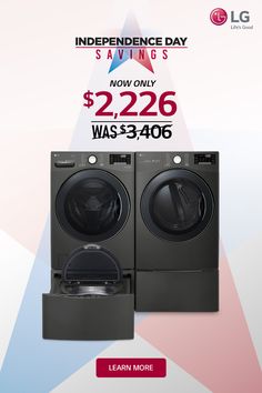 the front load washer and dryer are on sale