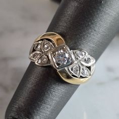 A Womens Vintage Estate 14k Yellow Gold Diamond Ring. The Total Weight Is 3.4g, And Is A Size 4.5. Ring Has About .29cts Of Diamonds In It. The Width Of The Ring Is 3/8". Any Questions Please Dont Hesitate To Ask. Be Sure To Check Out Some Of Our Other Great Items Up For Sale. Thank You. Classic Marquise Cluster Ring Stamped 14k, Classic Diamond White Ring Stamped 14k, Heirloom 14k Stamped Diamond Ring For Anniversary, 14k Stamped White Gold Diamond Ring, Elegant Marquise Cut Cluster Ring Stamped 14k, Formal Marquise Diamond Ring Stamped 14k, Classic Marquise Cluster Ring For Anniversary, Heirloom Diamond Ring Stamped 14k, Stamped 14k Marquise Cut Fine Jewelry Ring