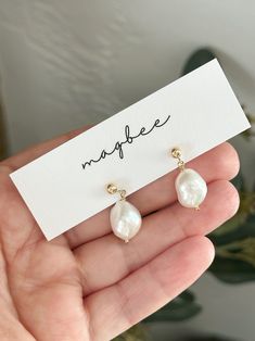 Large Baroque Pearl Drop Stud Earrings, 14K Gold Filled Dangly Freshwater Pearl Earrings, Pearl Bride Earrings, Wedding Jewelry - Etsy 14k Gold Dangle Bridal Earrings As Gift, Anniversary White 14k Gold Filled Earrings, Anniversary Pearl Charm Drop Earrings, 14k Gold Pearl Charm Earrings For Anniversary, Classic Pear-shaped Jewelry For Gifts, Fine Jewelry Pearl Charm Earrings For Wedding, Gold Drop Earrings As Wedding Gift, 14k Gold Pearl Charm Earrings For Wedding, Classic Bridal Earrings In 14k White Gold