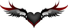 a heart with wings on it