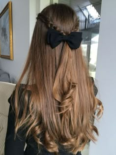 Prom Ponytail, Bow Hairstyle, Ribbon Hairstyle, Hair Prom, Hairstyle Inspo, Easy Hairstyles For Long Hair, Aesthetic Hair, Cute Hair, Ponytail Hairstyles