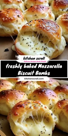 Ingredients:  1 can (16.3 oz) refrigerated biscuit dough (8 biscuits) 8 small cubes of mozzarella cheese 4 tbsp unsalted butter, melted 2 cloves garlic, minced Deliciously soft biscuits filled with gooey mozzarella, complemented by savory garlic butter and Parmesan. Perfect for a cozy snack or party appetizer! Garlic Snack, Soft Biscuits, Dinner Ideas Recipes, Snack Bites, Party Appetizer, Easy Cheesy, Marinara Sauce, Garlic Butter