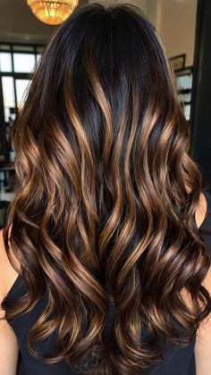 Fall hair colors dark Dark Hair With Light Highlights Caramel, Hair With Light Highlights, Dark Hair Light Highlights, Dark Hair With Light Highlights, Perfect Highlights, Dark Hair Shades, Hair Colors For Dark Hair, Fall Hair Colors Dark, Hair Colors Dark