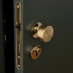 an open door with two knobs on it