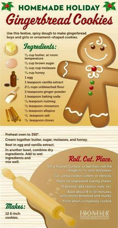 a recipe for gingerbread cookies with instructions on how to make it and what to use them