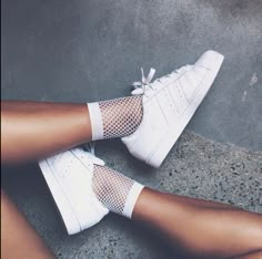 white fishnet socks with addidas sneakers Fishnet Trend, Fishnet Ankle Socks, Ankle High Socks, White Fishnets, Fishnet Socks, Fashion Edgy, Victorias Secret Models, Fishnet Stockings, Short Socks