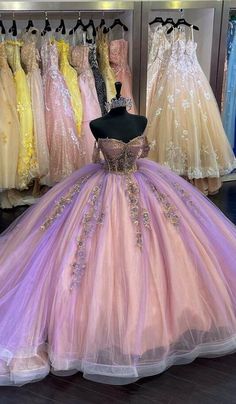 Prom Dresses Big Poofy, Tangled Quinceanera Dress, Xv Dresses, Quinceanera Pink, Quinceanera Themes Dresses, Off Shoulder Ball Gown, Purple Quinceanera Dresses, Quinceñera Dresses, 15 Dresses Quinceanera