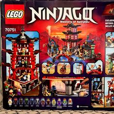 the lego ninja castle set is in its original box, complete with instructions and pictures