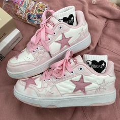 Pink Star Sneakers, Harajuku Pink, Vivienne Westwood Shoes, Pretty Sneakers, Dr Shoes, Preppy Shoes, Pretty Shoes Sneakers, Kawaii Shoes, Best Shoes For Men