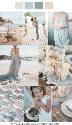 a collage of photos with different colors and themes for the bride's wedding day