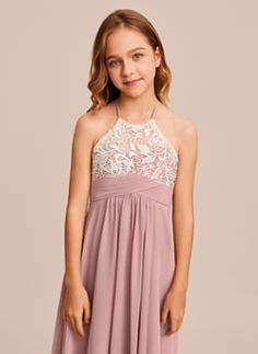 Junior Bridesmaid Dress, Junior Bridesmaid Dresses, Junior Bridesmaid, Chiffon Lace, Bridesmaid Dress, Floor Length, Bridesmaid Dresses, Chiffon, Lace