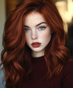 Hair Color Copper Red, Red Hair For Blue Eyes, Fall Hair Colors For Fair Skin, Redhead Hair Color Ideas, Vibrant Copper Hair, Deep Copper Hair, Fall Red Hair Color, Red Hair Red Eyes, Red Hair Red Lips