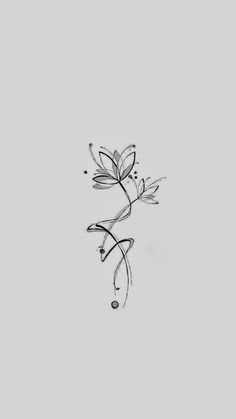 a black and white drawing of a flower